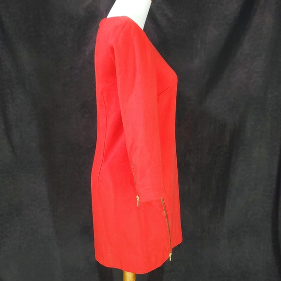 J. Crew Shift Dress Red with Zipper Accents Size 00P Holiday Classic Preppy - Picture 2 of 11